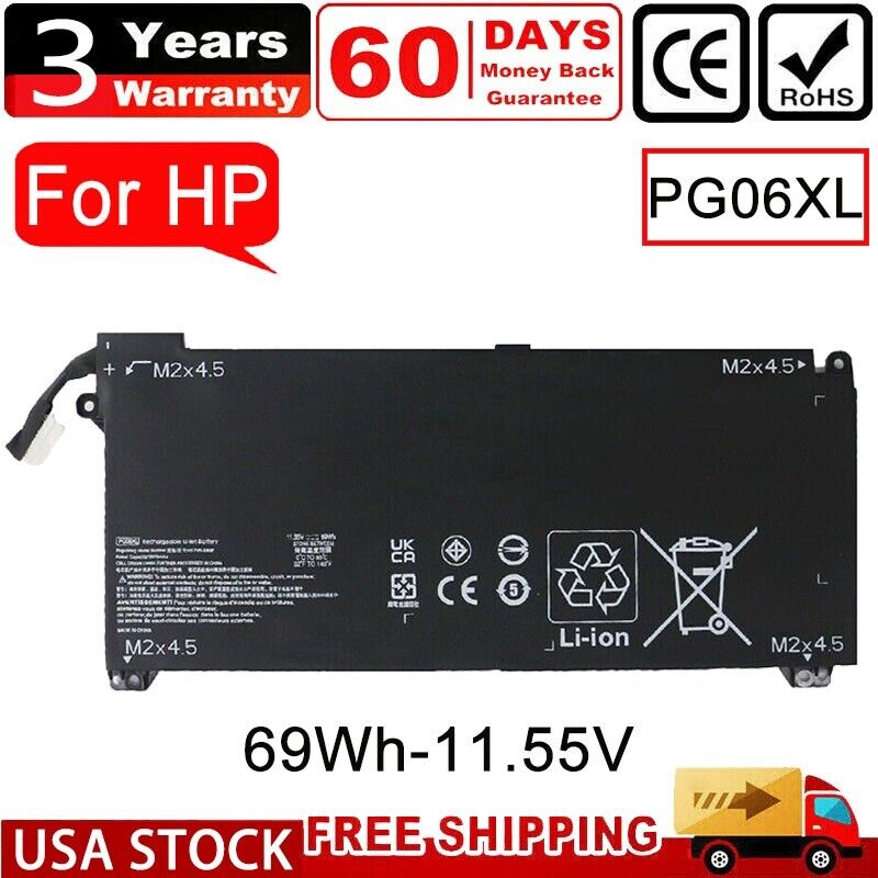 PG06XL Battery For HP Omen 15-DH 15T-DH000 DH1019NR L48431-2C1 HSTNN-DB9F 69WH