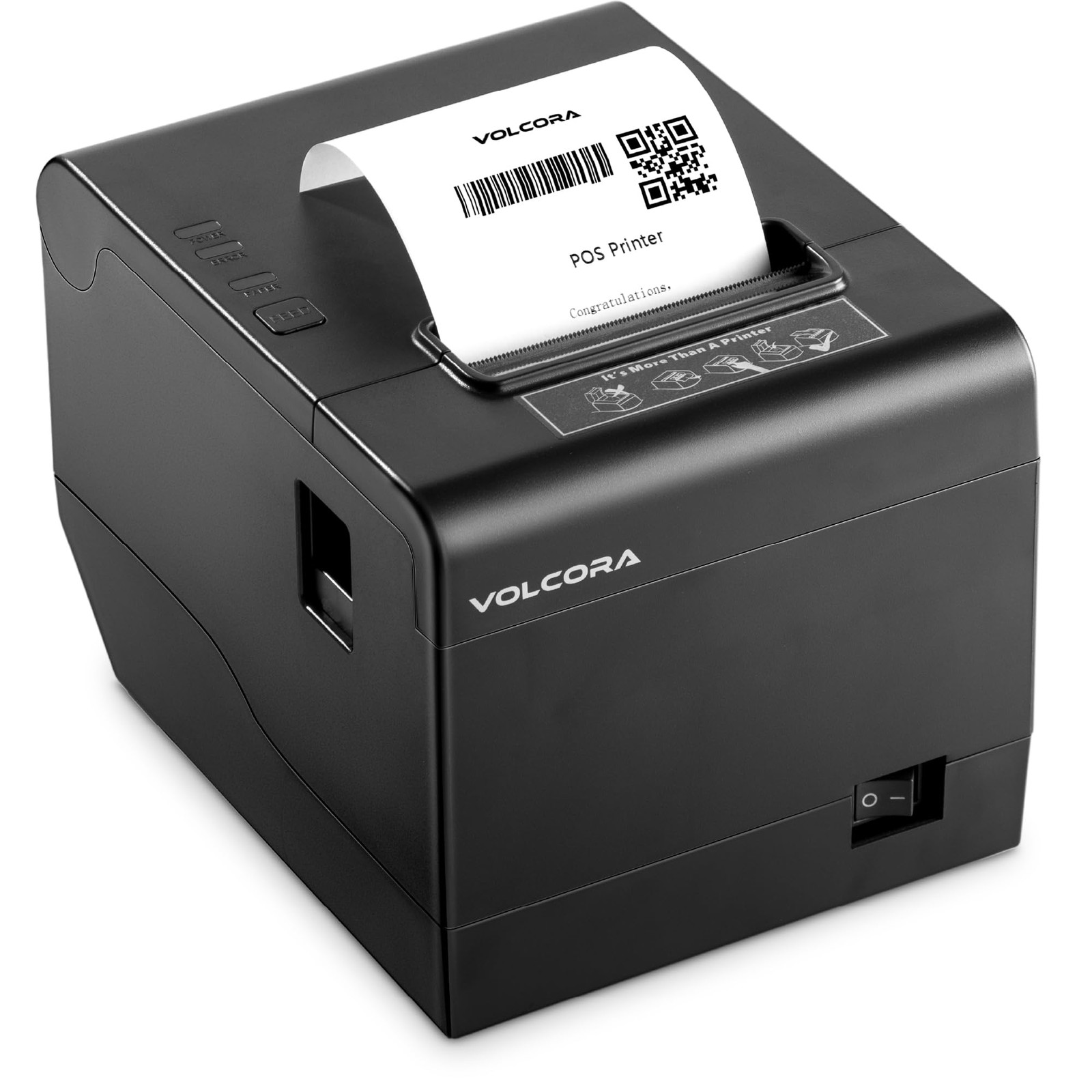 Volcora Thermal Receipt Printer 80mm USB/Ethernet Auto Cutter Black