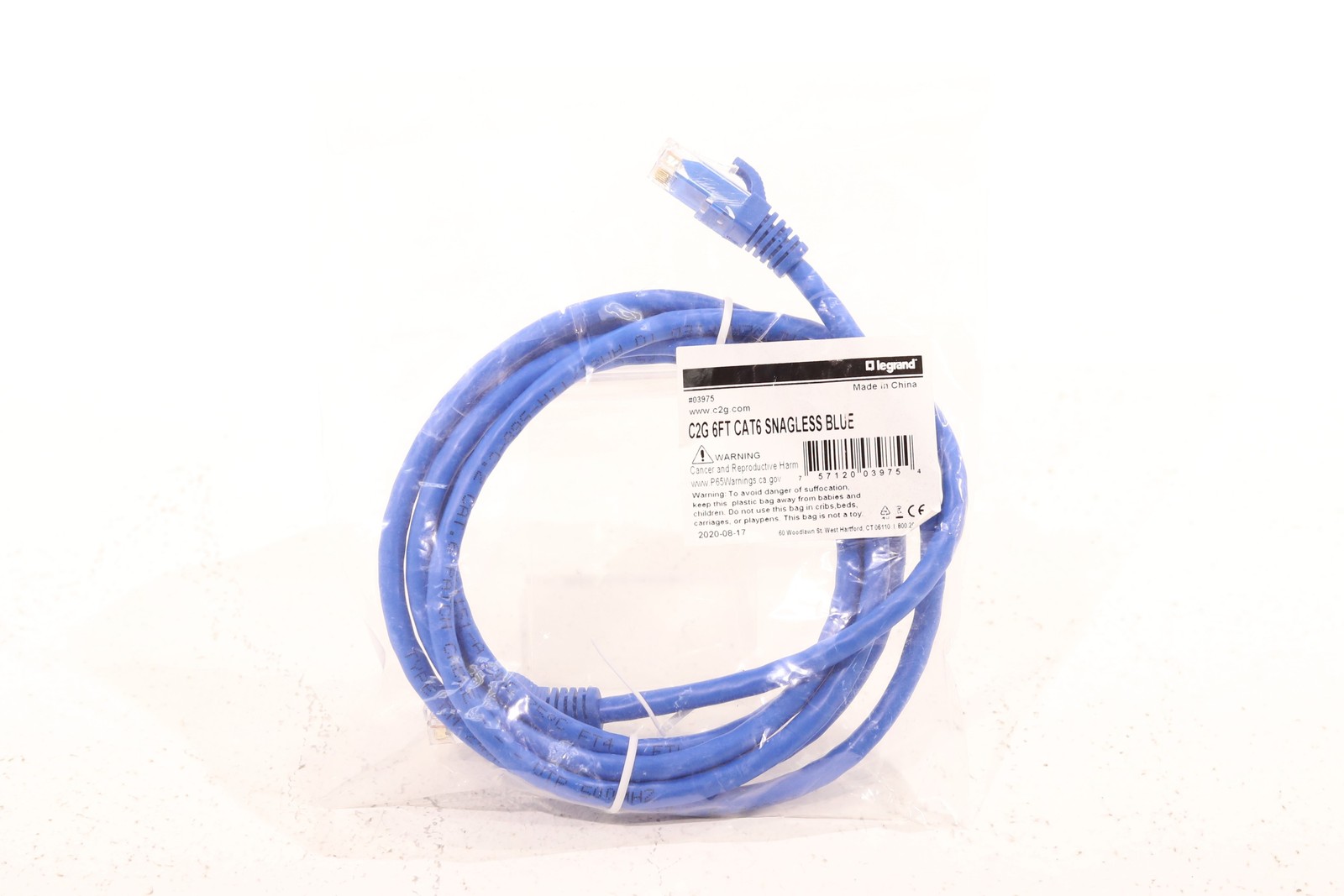 Legrand C2G 6FT CAT6 Snagless Blue UTP Ethernet Cable P/N: 03975 Brand New