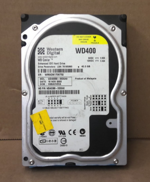 Western Digital Caviar WD400JB 40GB Enhanced IDE Hard Drive - Tested