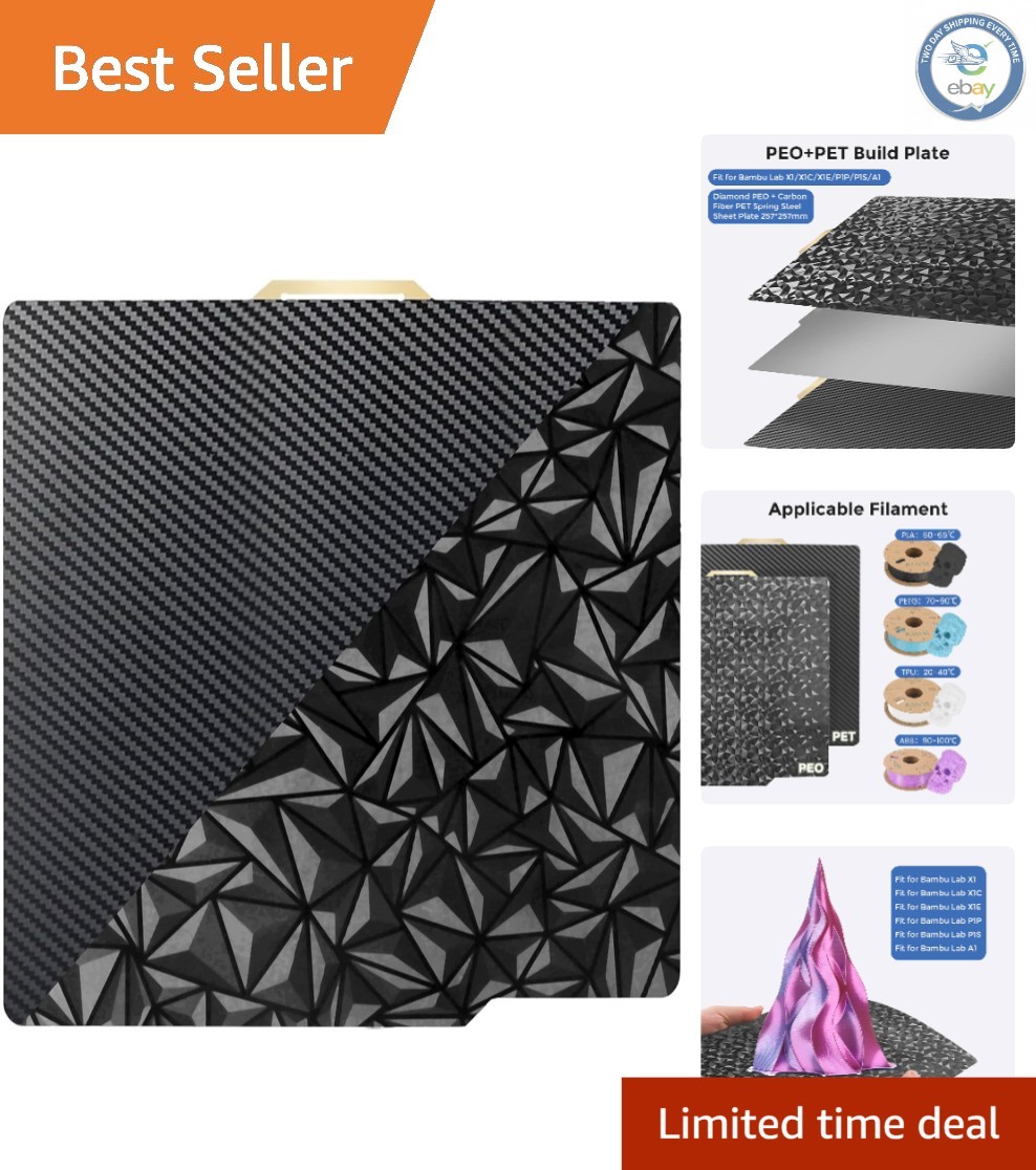 High-Quality Double-Sided PEO PET Spring Steel Build Plate for Bambu 3D Printers