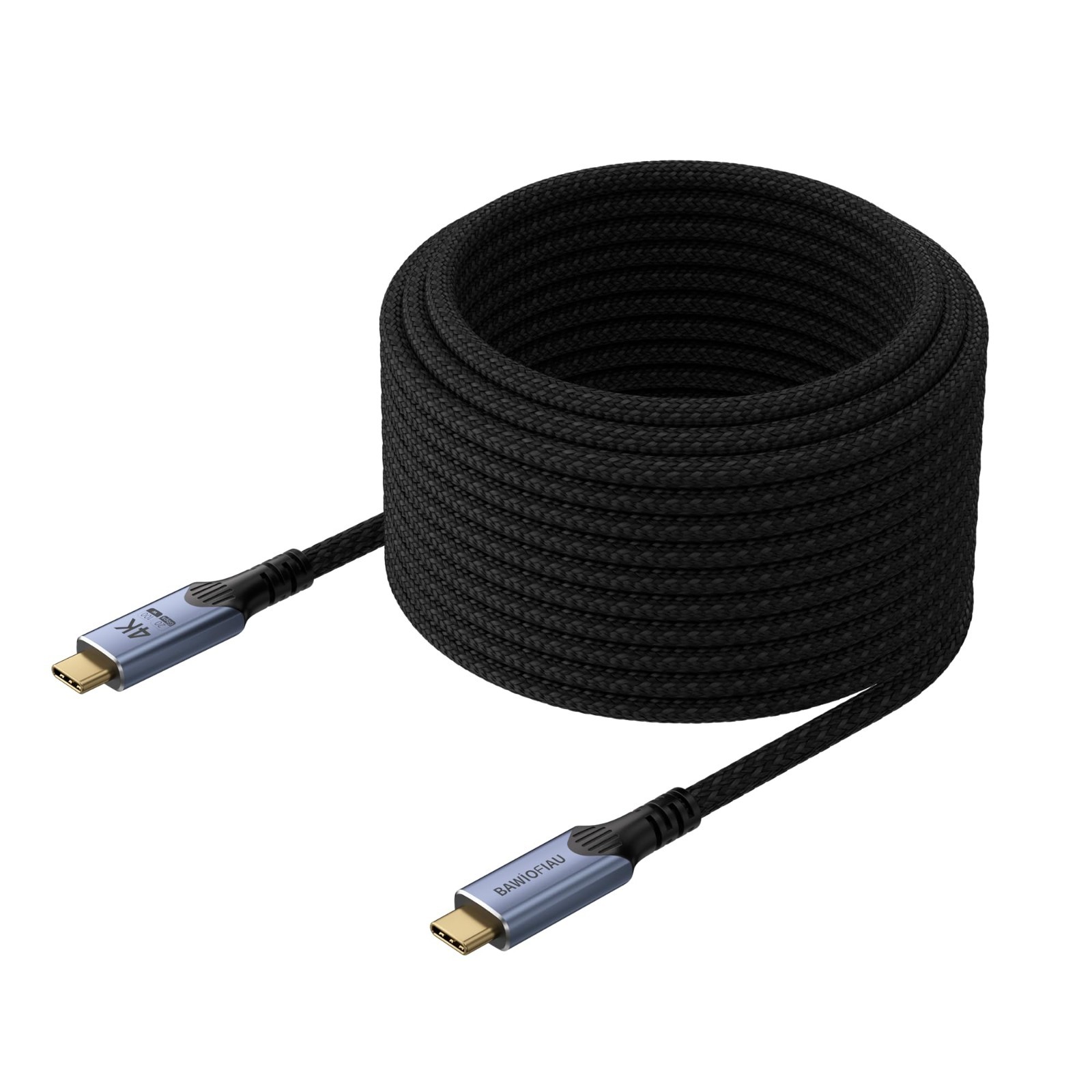 USB-C to USB-C Cable 20ft 20Gbps USB 3.2 Gen 2 4K 60Hz 100W Braided