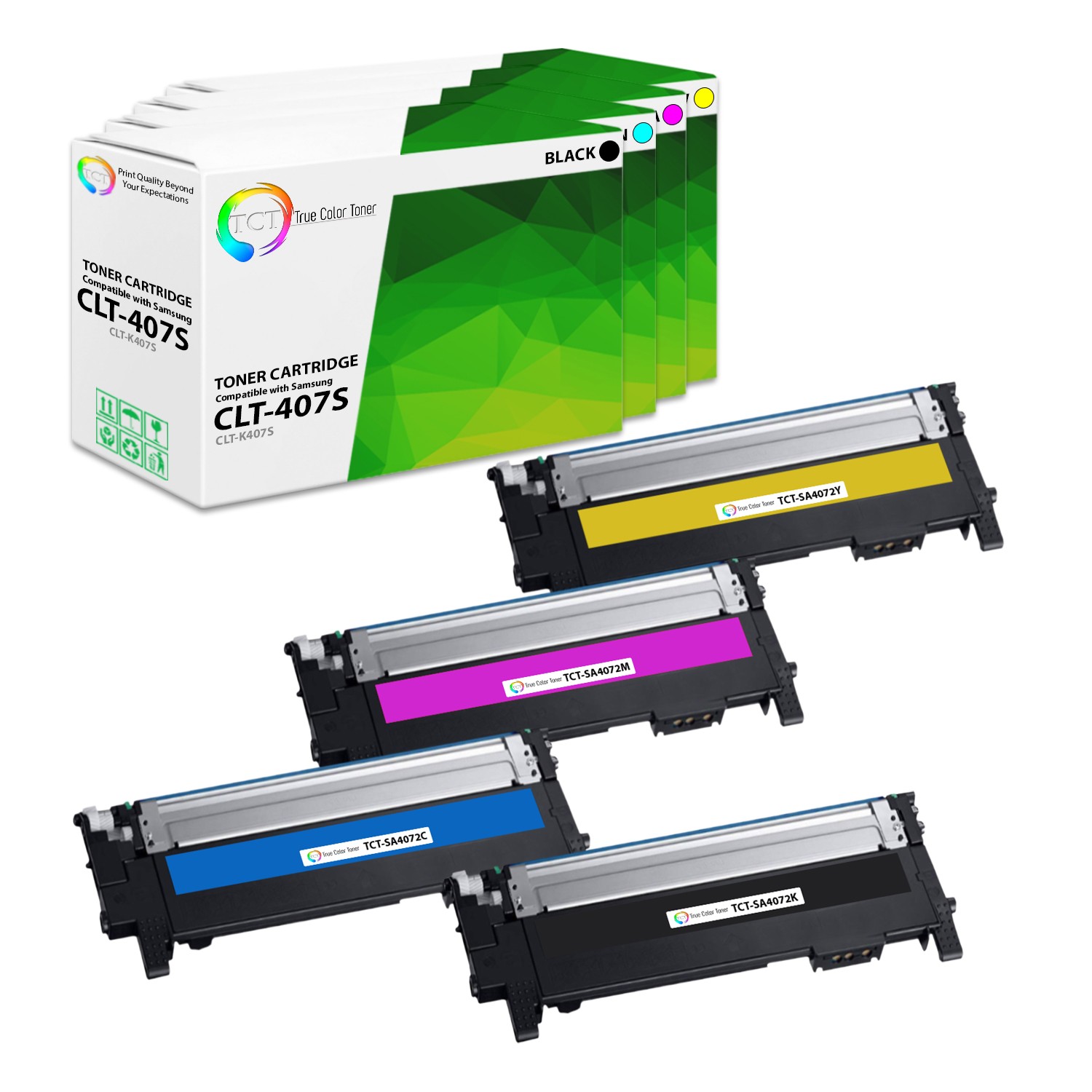 TCT 4PK CLT407S Color Toner Cartridge Set For Samsung CLP320 CLP325 CLX3180