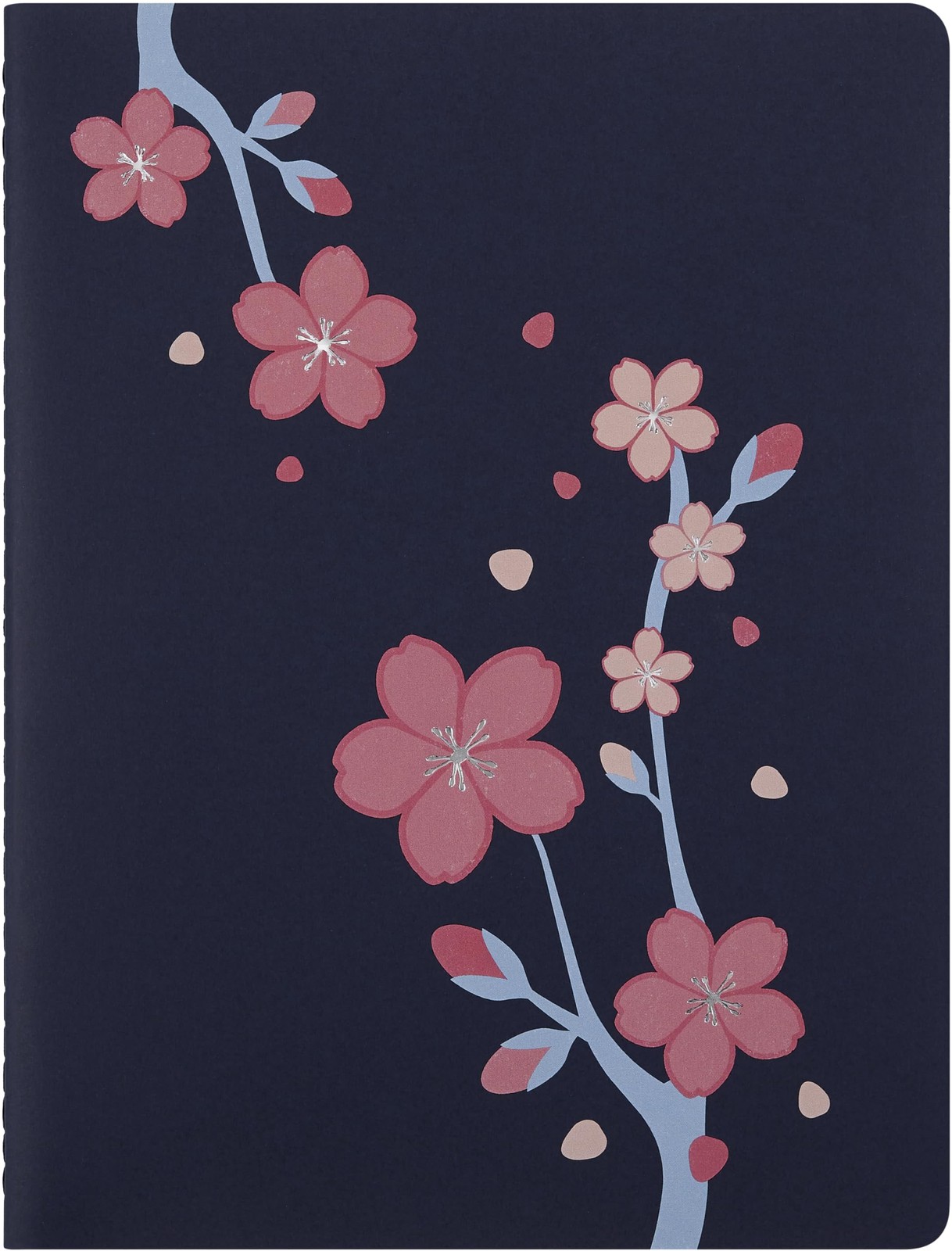 Moleskine Sakura 2025 Cahier Journal XL 7.5 x 9.75 Ruled Dark Blue Limited Soft