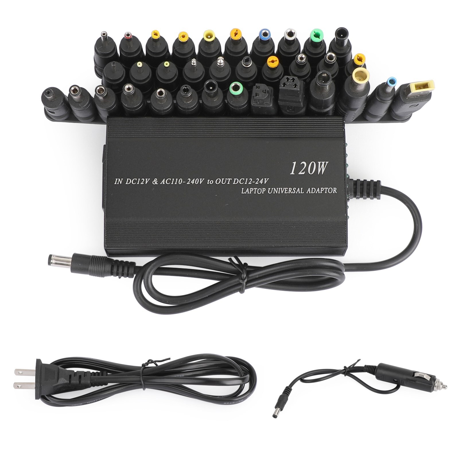 120W Car Home 34 Tips Power Supply Adapter Charger for Laptop Notebook US Plug