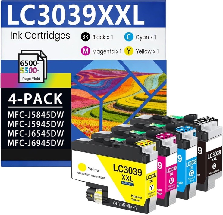 4 Pack LC3039XXL Ink For Brother MFC-J5945DW MFC-J6945DW MFC-J5845DW MFC-J6545DW
