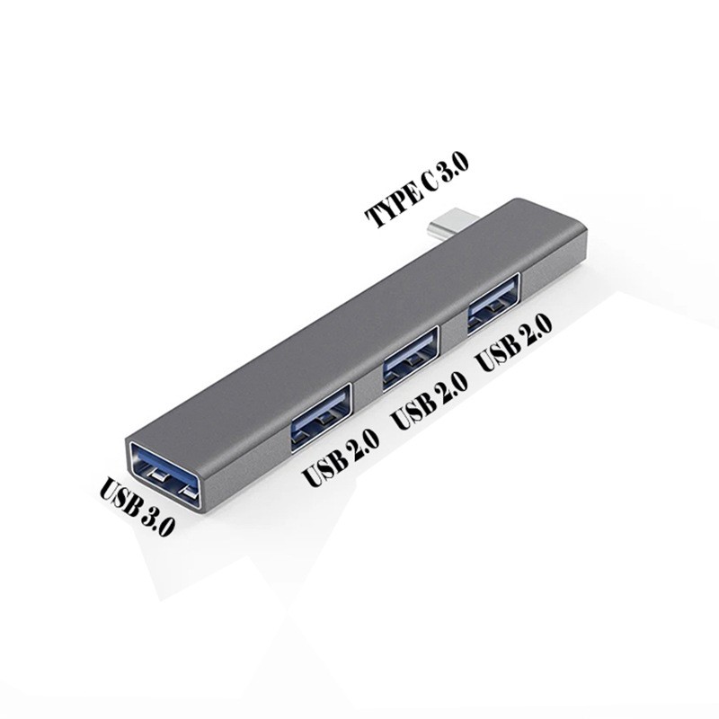 1/2x Aluminum USB C & USB Hub 4-in-1,USB 3.0,USB-C Ports for PC and More Devices