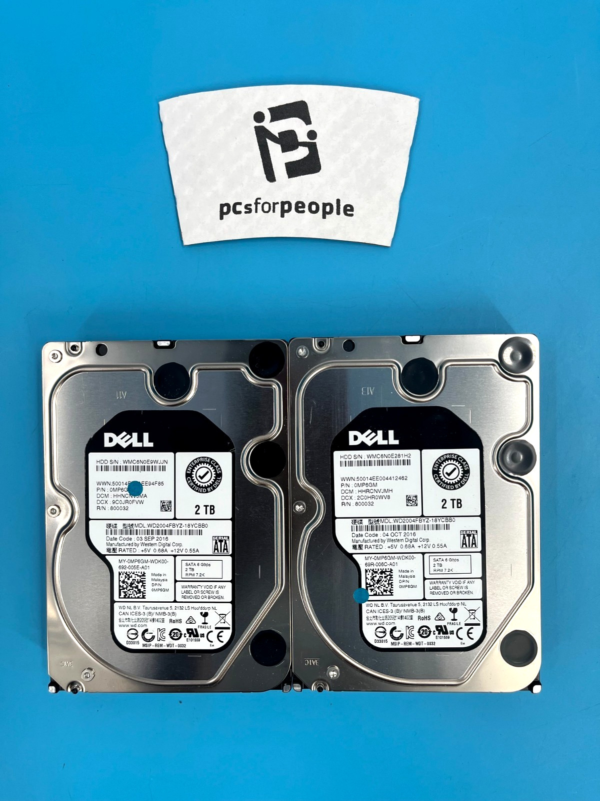 *2 Dell 0MP6GM WD2004FBYZ  2TB 7.2K SATA 6Gbps Enterprise HDD [FREE SHIP]*