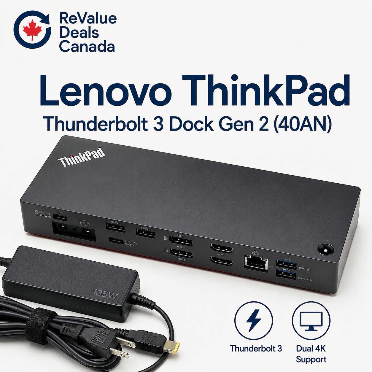 Lenovo ThinkPad Thunderbolt 3 Dock Gen 2 40AN DK1841 135W AC Adapter