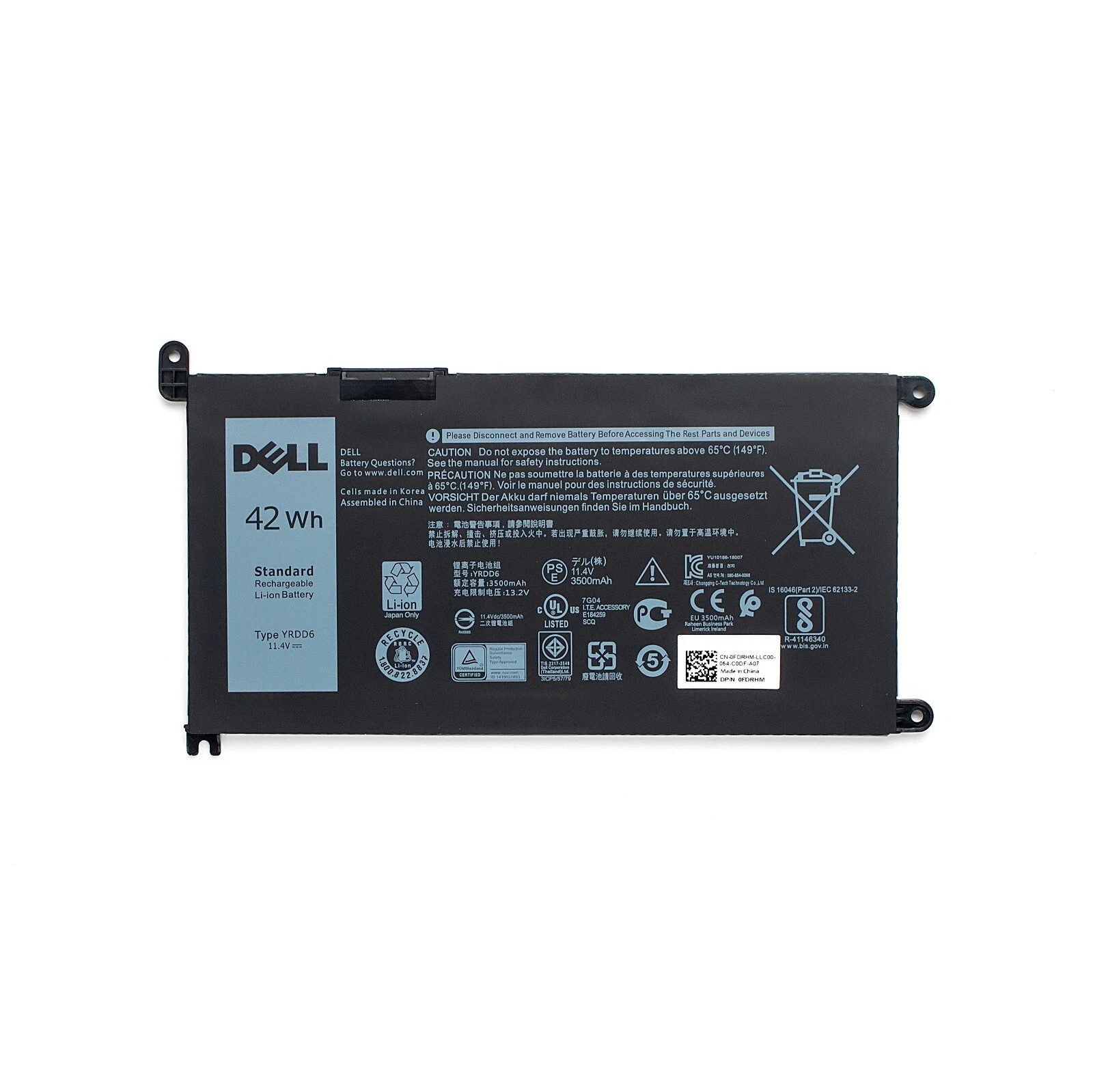 Original OEM YRDD6 Battery For Dell Inspiron 5584 5585 5590 5591 5593 5594 5598