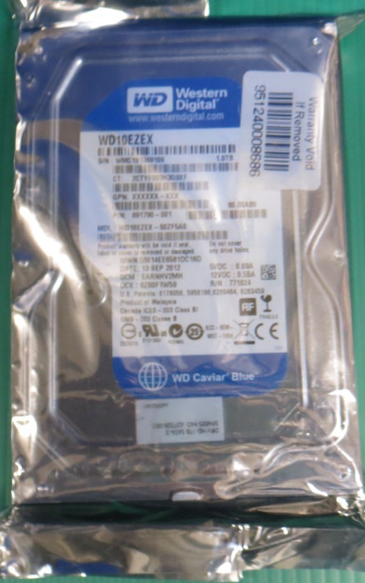 HP /Western Digital 1TB /64MB SATA 3.5" HDD WD10EZEX-60ZF5A0 /637328-001 /REFURB