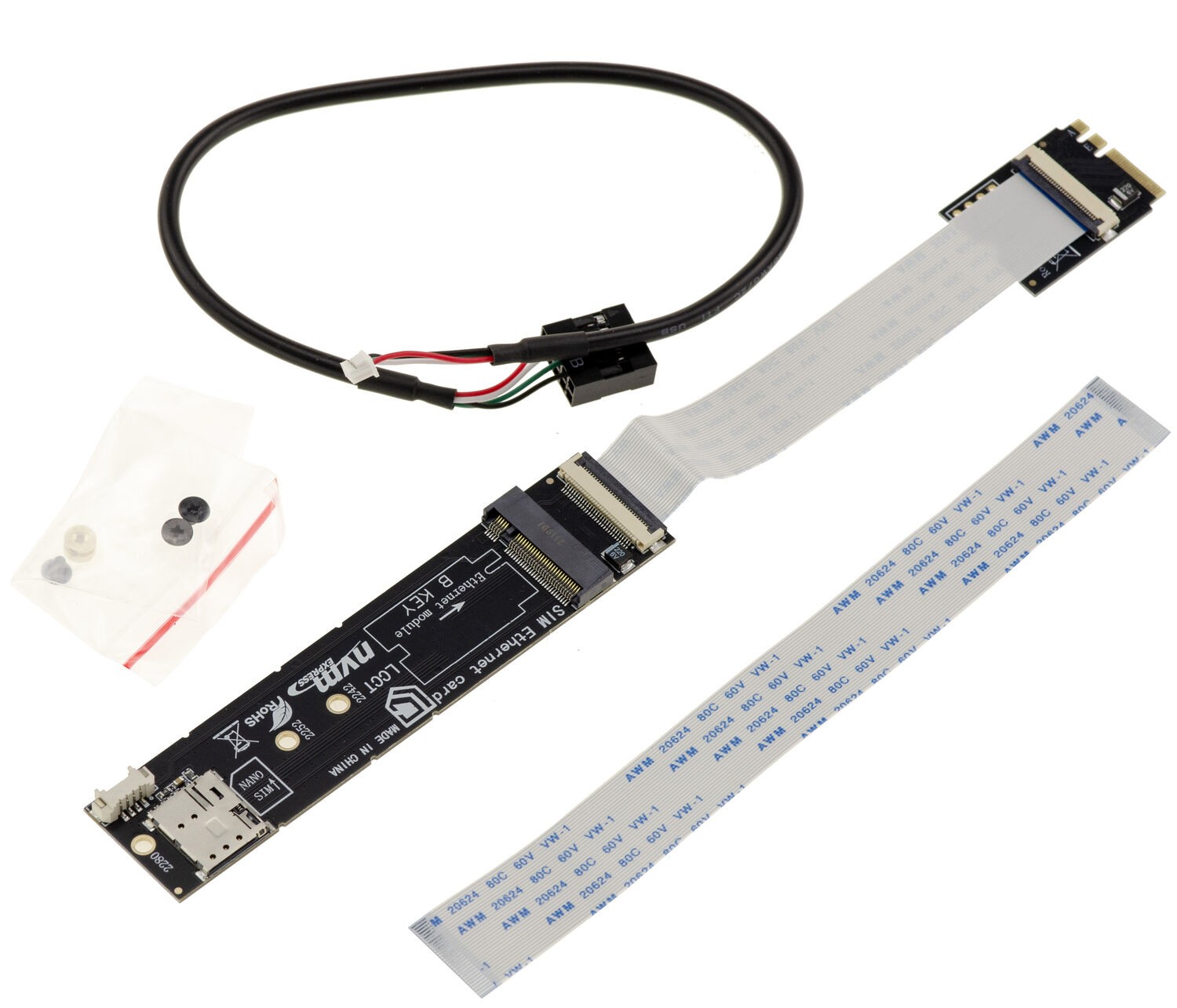 KALEA-INFORMATIQUE M.2 M2 B+ to Nano SIM Adapter to M.2 E A Key WiFi 3G 4G 5G