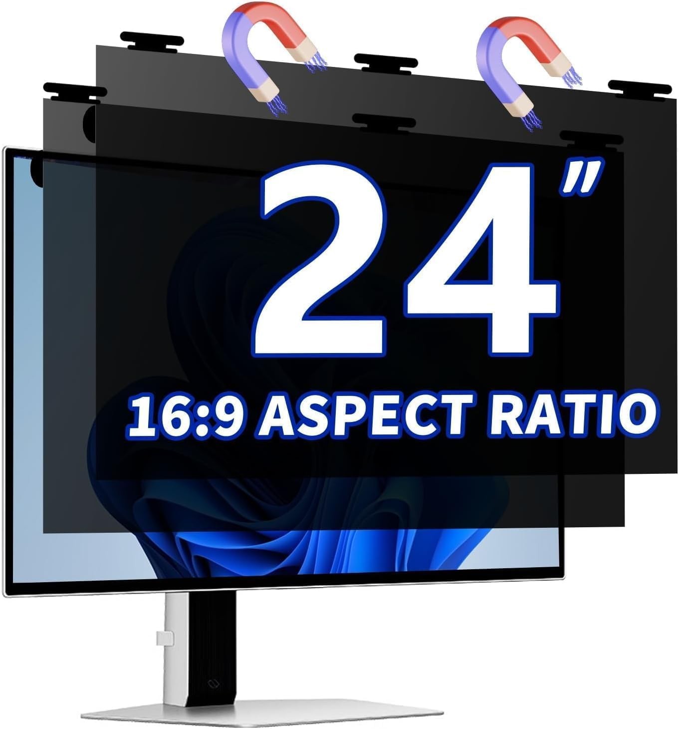24 Inch Magnetic Hanging Computer Privacy Screen for 16:9 Widescreen Monitor