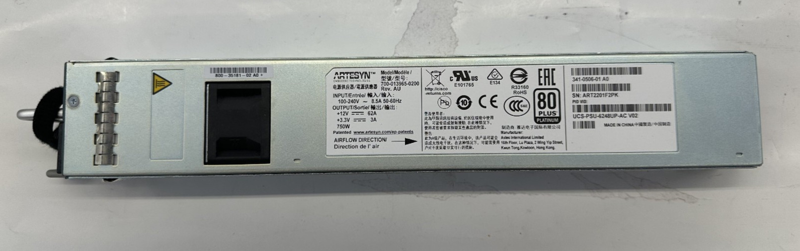 Cisco Power Supplies 750W AC-DC Converter Flextronics 341-0506-01 A0