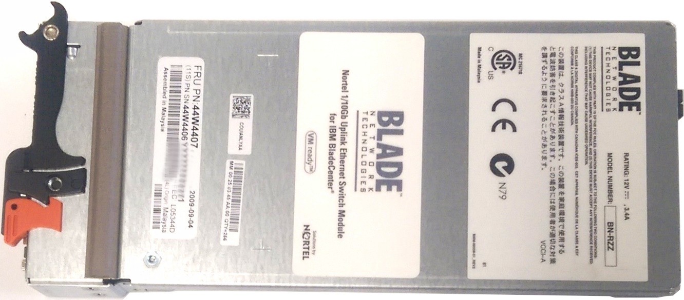 IBM Nortel BNT BladeCenter 1/10Gb Uplink Ethernet Switch Module 44W4407 44W4406
