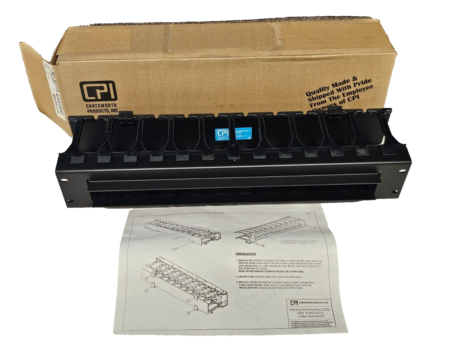 CPI Chatsworth 30130-719 30130719 Horizontal Cable Manager System MCS 2 RMU 19"