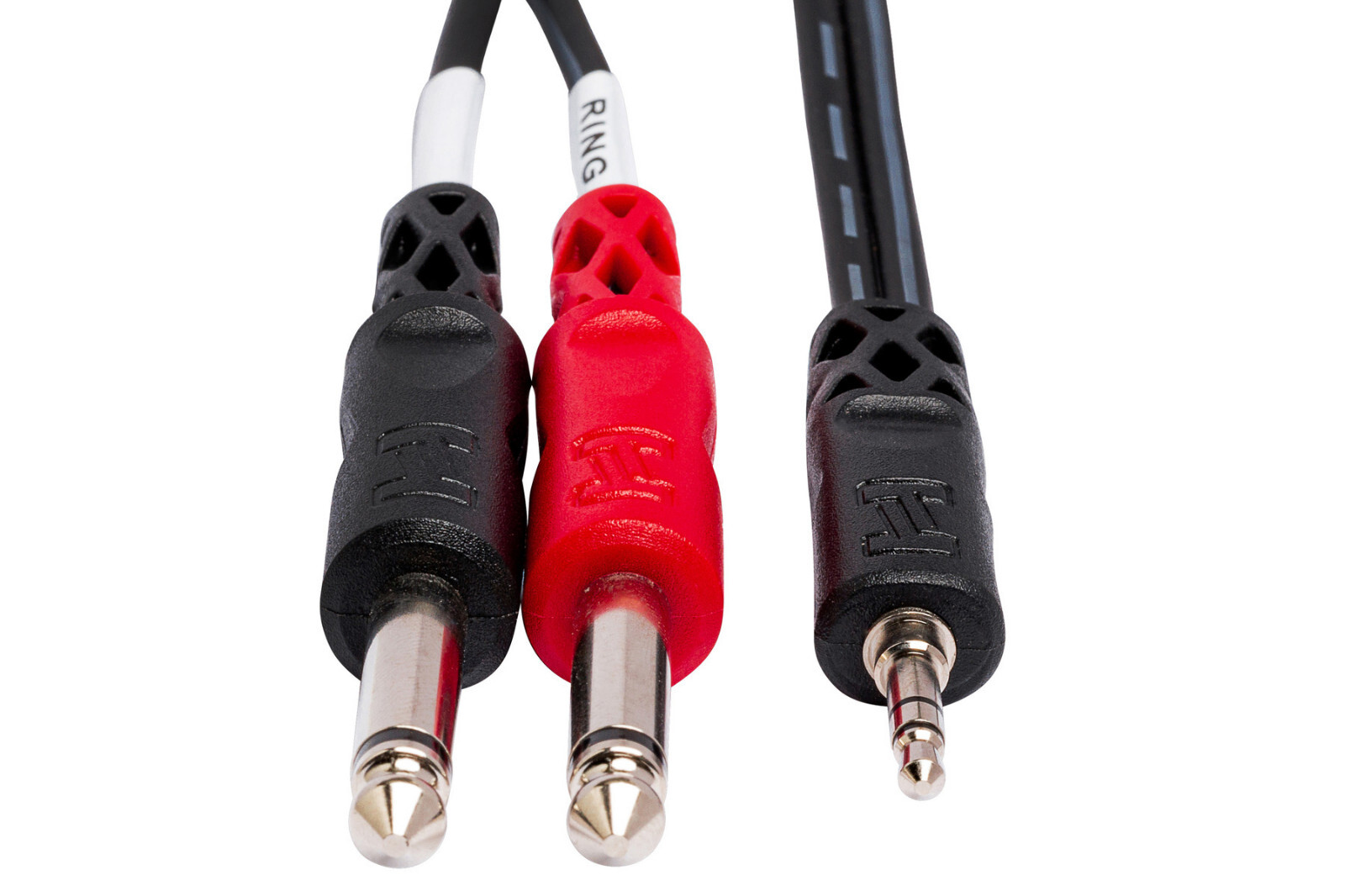 Hosa "Y" Cable, 3.5mm Male to Dual 1/4" Male (Mono), 3 ft., CMP-153
