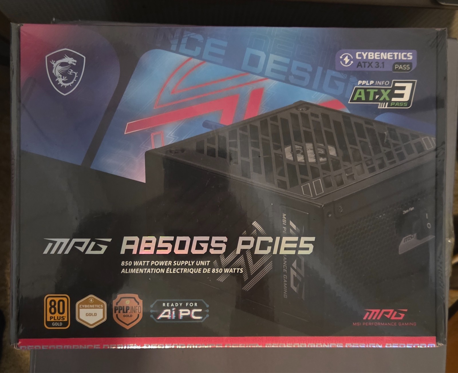 NIB MSI MPG A850GS PCIE5 850W Power Supply