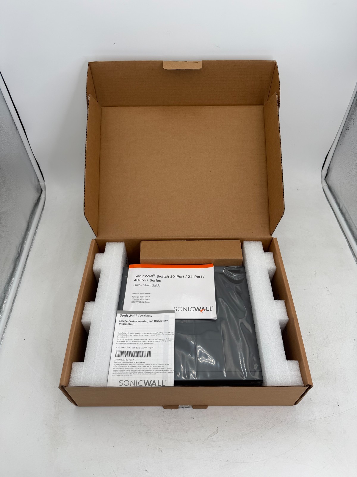 New SonicWall SWS12-10FPOE 12-Port Managed Gigabit PoE+ Network Switch Black