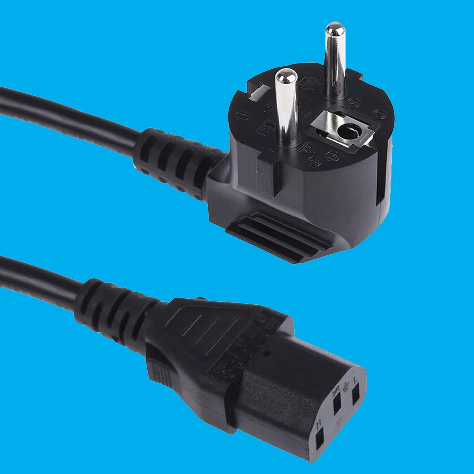 1M 16A EU 2 Pin Schuko Kettle C13 Power Cable Cord Lead 250V