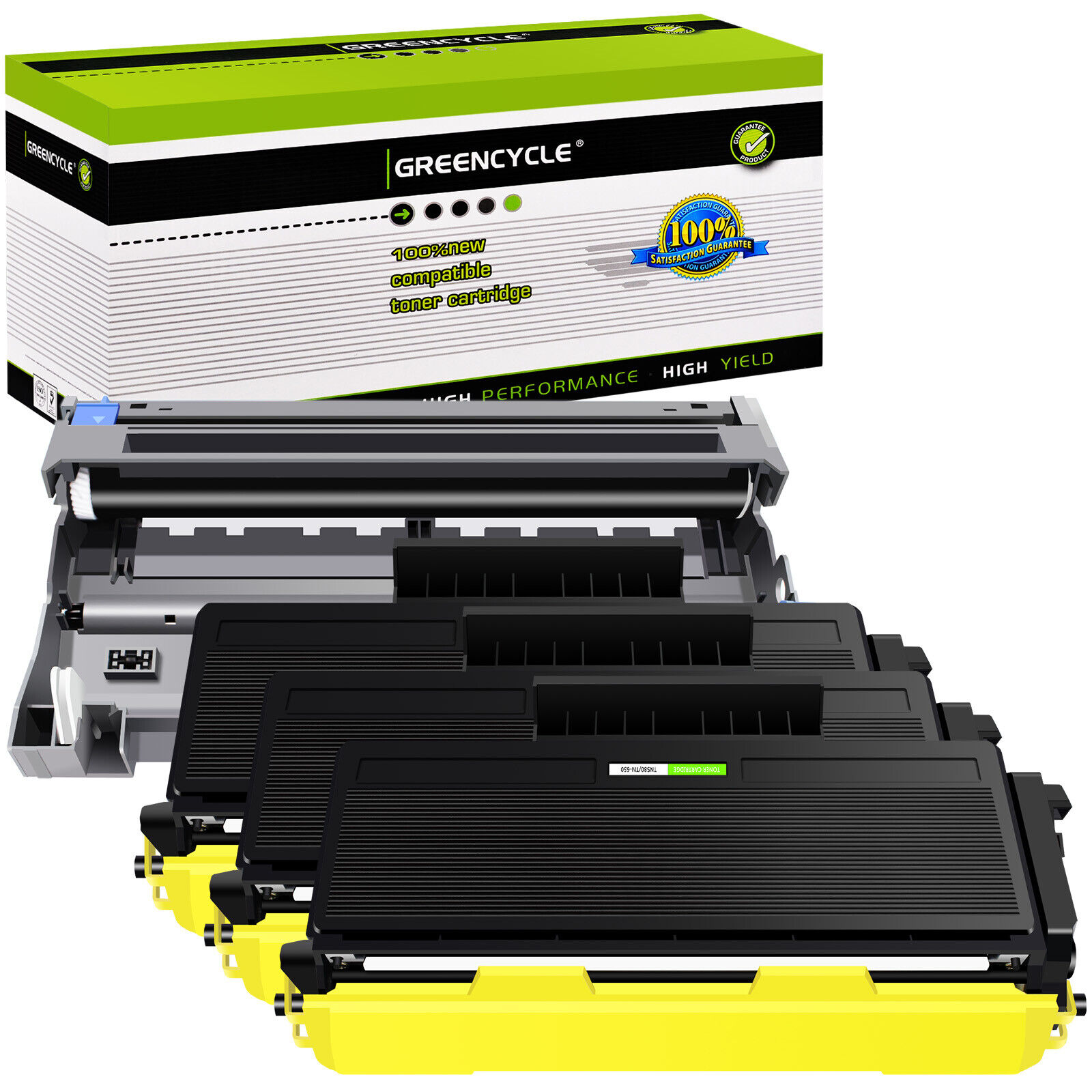 3PK TN580 Toner 1PK DR520 Drum Fits for Brother MFC-8460N/8470DN/8660DN/8670DN
