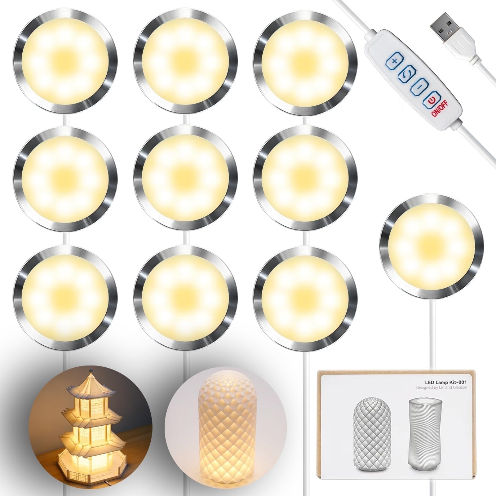 LED Lamp Kit for 3D Printer - 10PCS Colorful Lights, DIY Craft Accessories, 5V