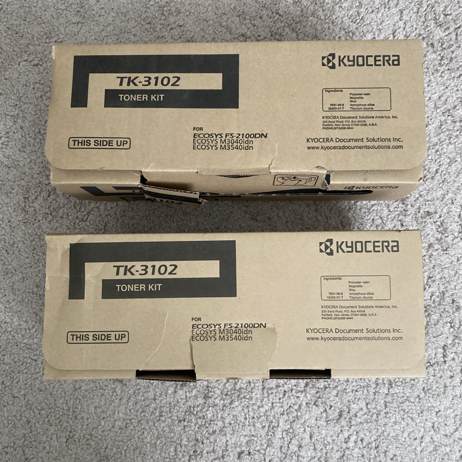 2 NEW GENUINE - KYOCERA TK-3102 BLACK TONER KIT