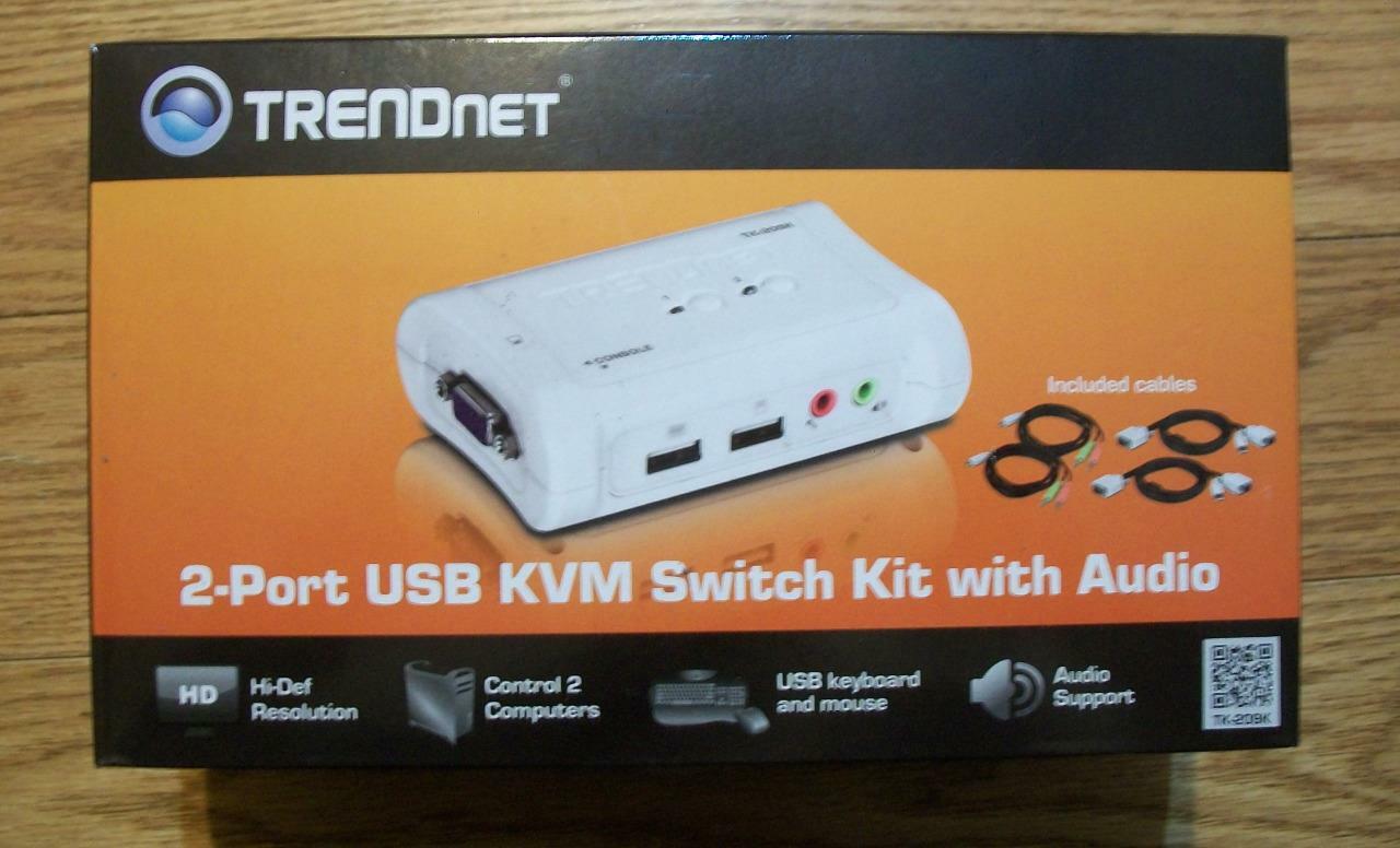 NEW in OPEN BOX TRENDnet  TK (TK209K) 2-Ports External KVM with Audio