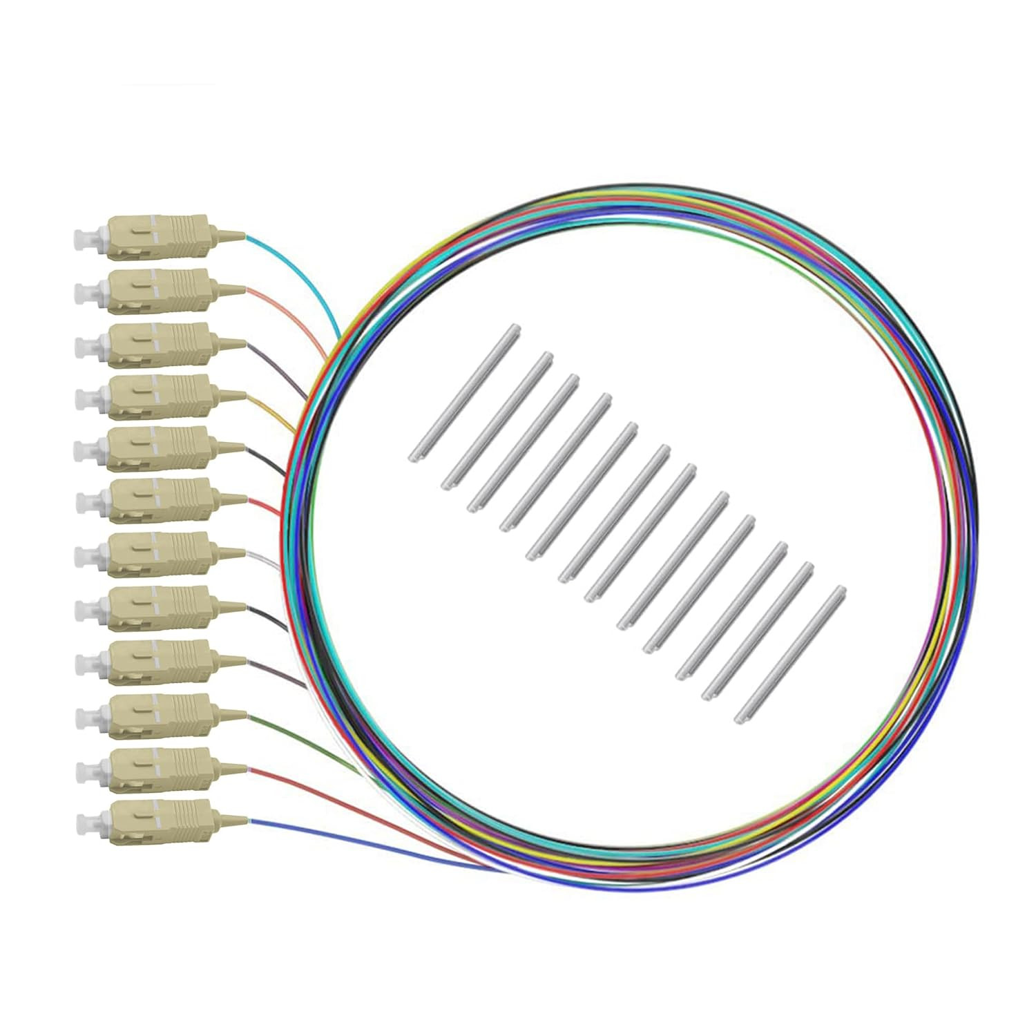 5er Link Technology 12 Strand MultiMode LC OM3 Fiber Optic Pigtails for Fusion