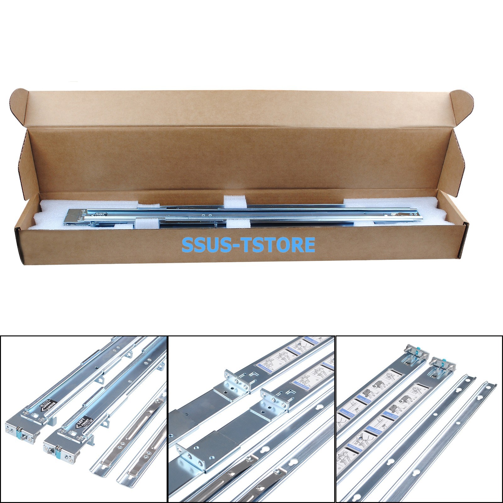 0C597M 1U Static 2/4 post Rail Kit for Dell R210 R220 R230 R240 R250 R310 R410