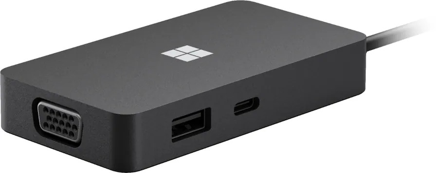 Genuine Microsoft USB-C Travel Hub With Passthrough Charging (1941) - Black - VG