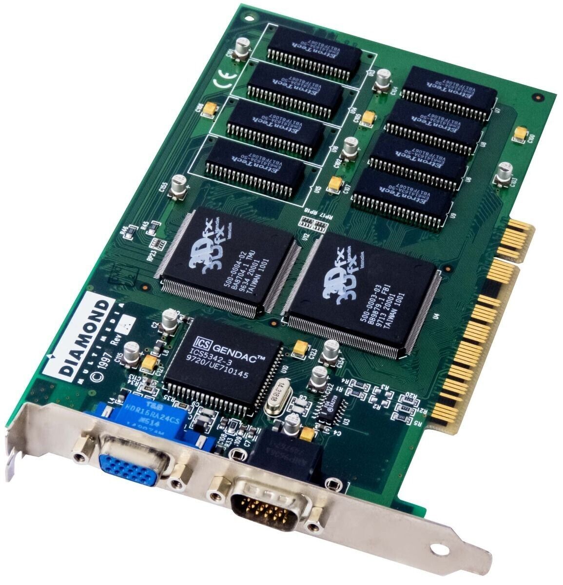 RETRO DIAMOND MONSTER 3D 3DFX VOODOO 4MB PCI 23150002-402 GRAPHICS CARD