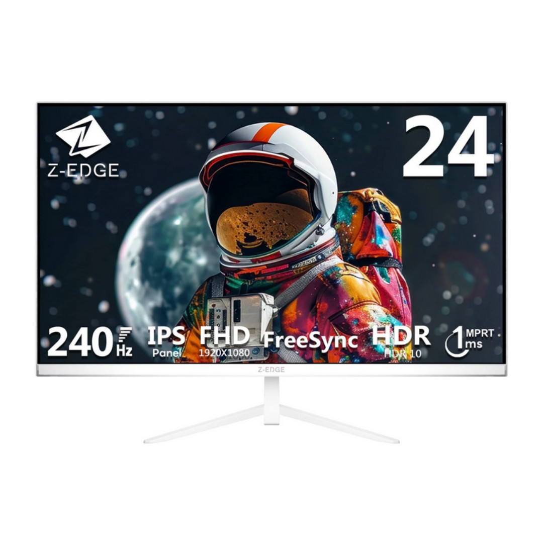 Z-EDGE UG24PJ (White) 24" 1080P Full HD 240Hz 1ms IPS Gaming Monitor