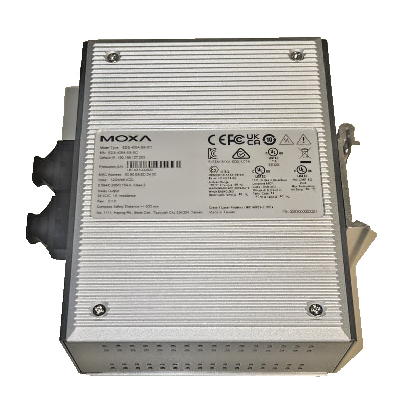 Moxa EDS-405A-SS-SC Industrial Managed Ethernet Switch 3 RJ45 + 2 Single-Mode SC