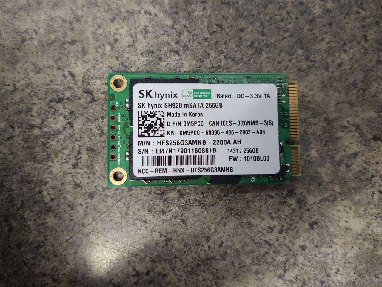 SK hynix SH920 mSATA 256GB Hard Drive HFS256G3AMNB-2200A Dell  P/N 0M5PCC