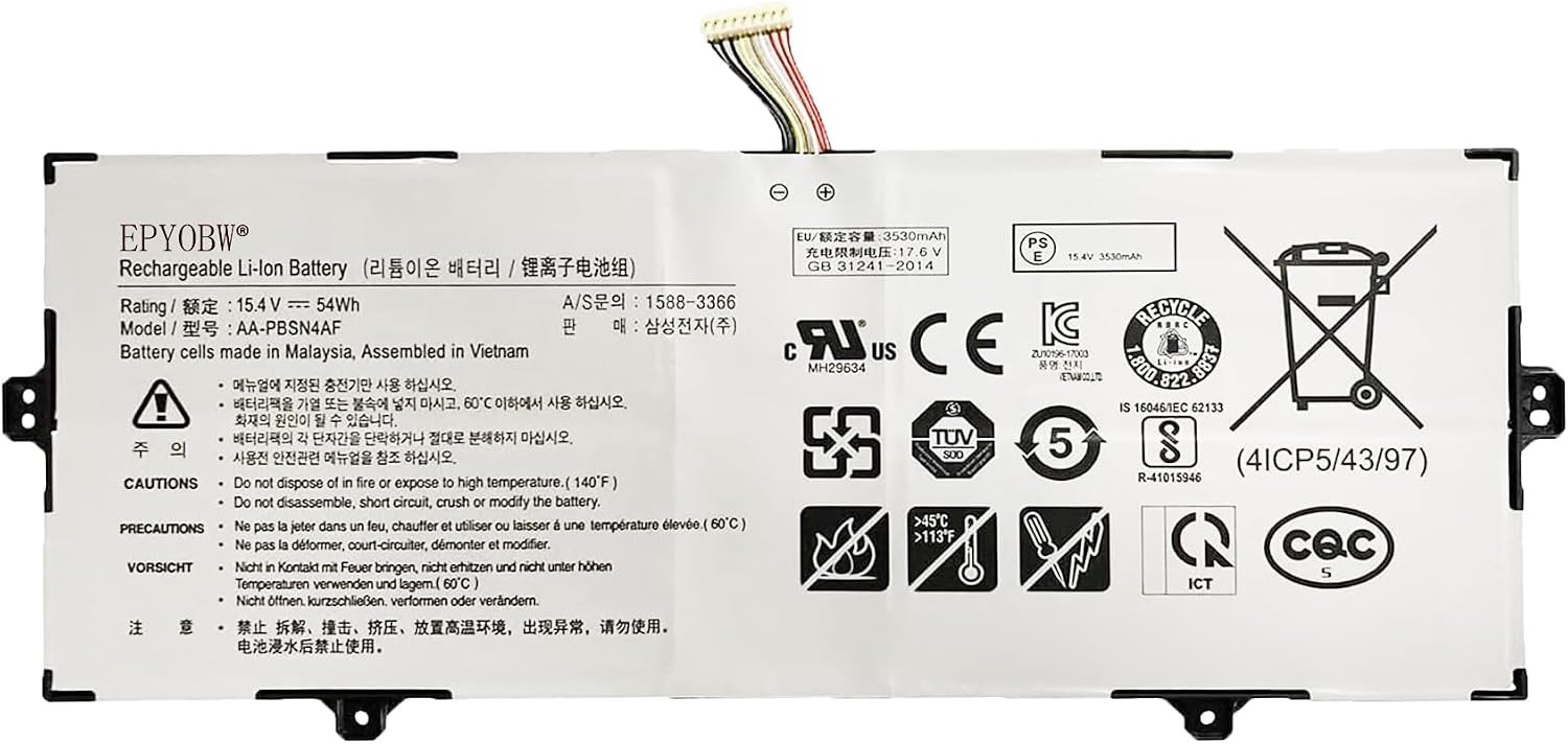 AA PBSN4AF Laptop Battery 54Wh 4 Cell Compatible with Samsung NP930SBE NP930SBE