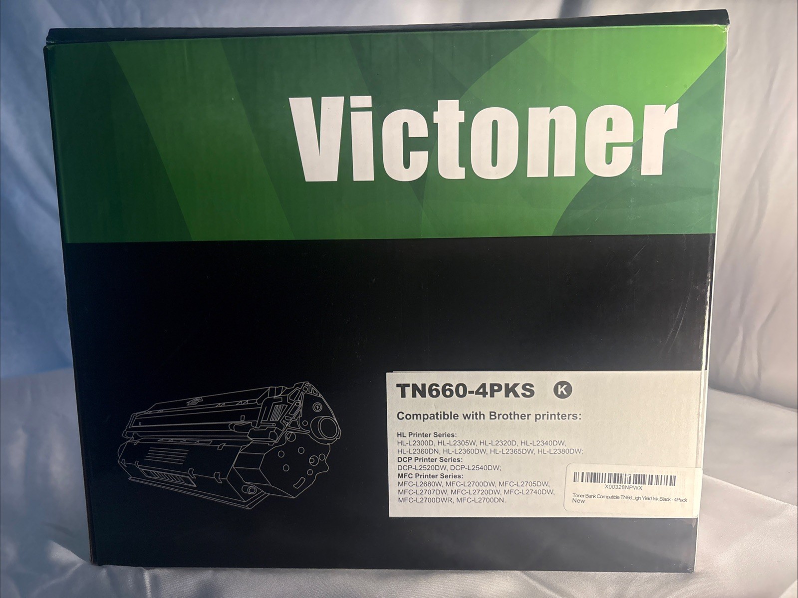 Victoner TN660 4-Pack Black Toner Compatible With Brother Printers