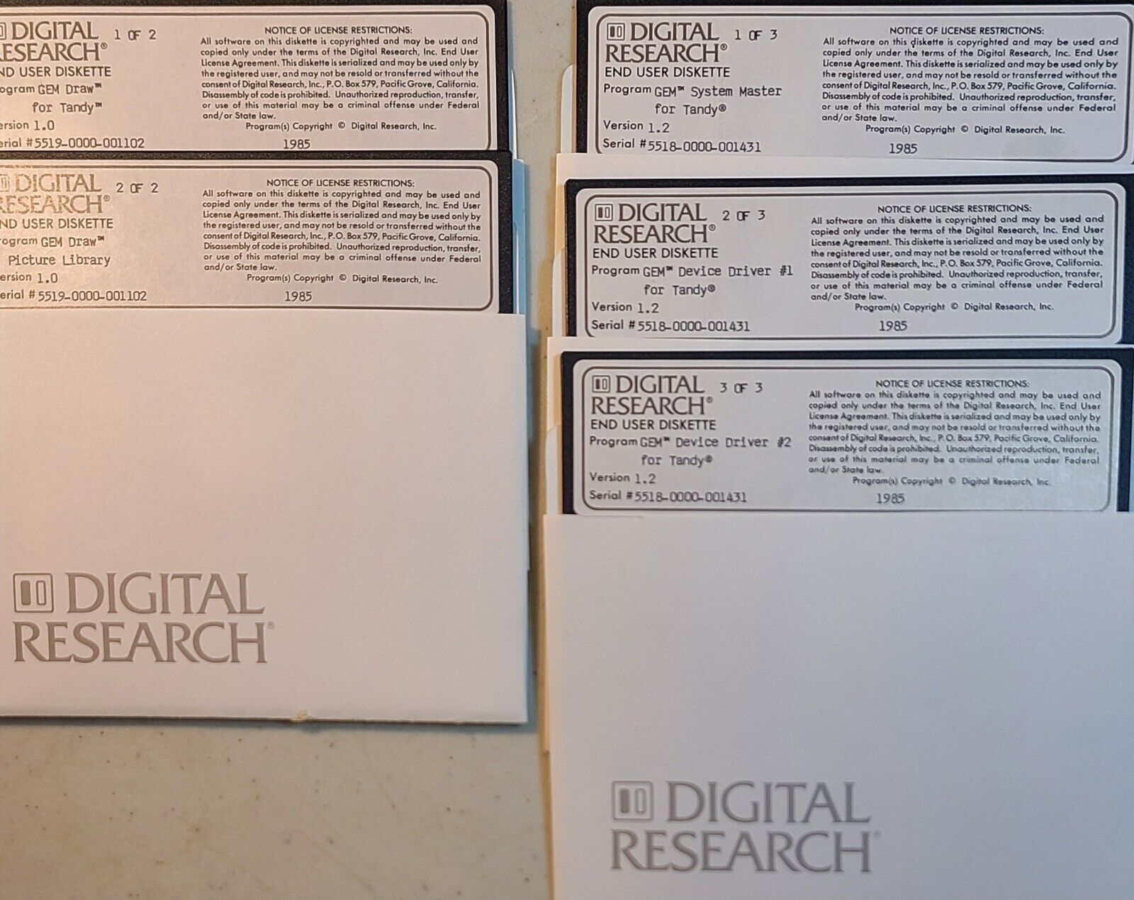 Tandy Digital Research Version 1.0 & 1.2 CONCURRENT Vintage Rare  1985