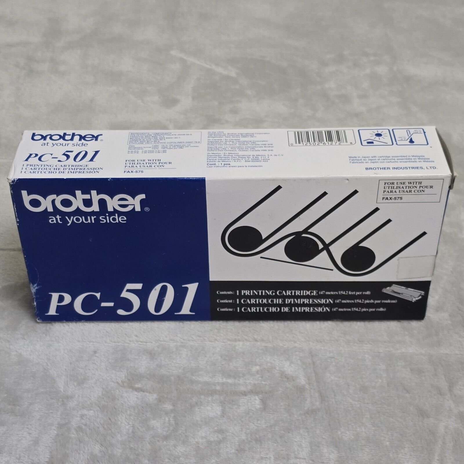 Brother PC-501 Black Printing Cartridge for FAX-575 Genuine Sealed NEW