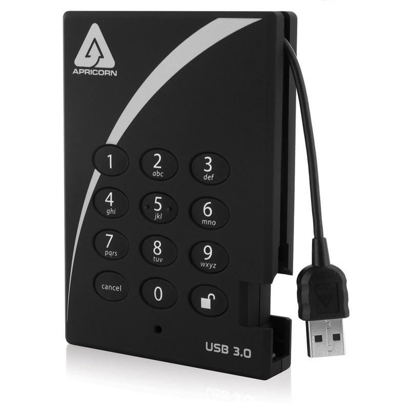 Apricorn A25-3PL256-2000 HDD 2TB Encrypted USB 3.0 **New Retail** with PIN A ~E~