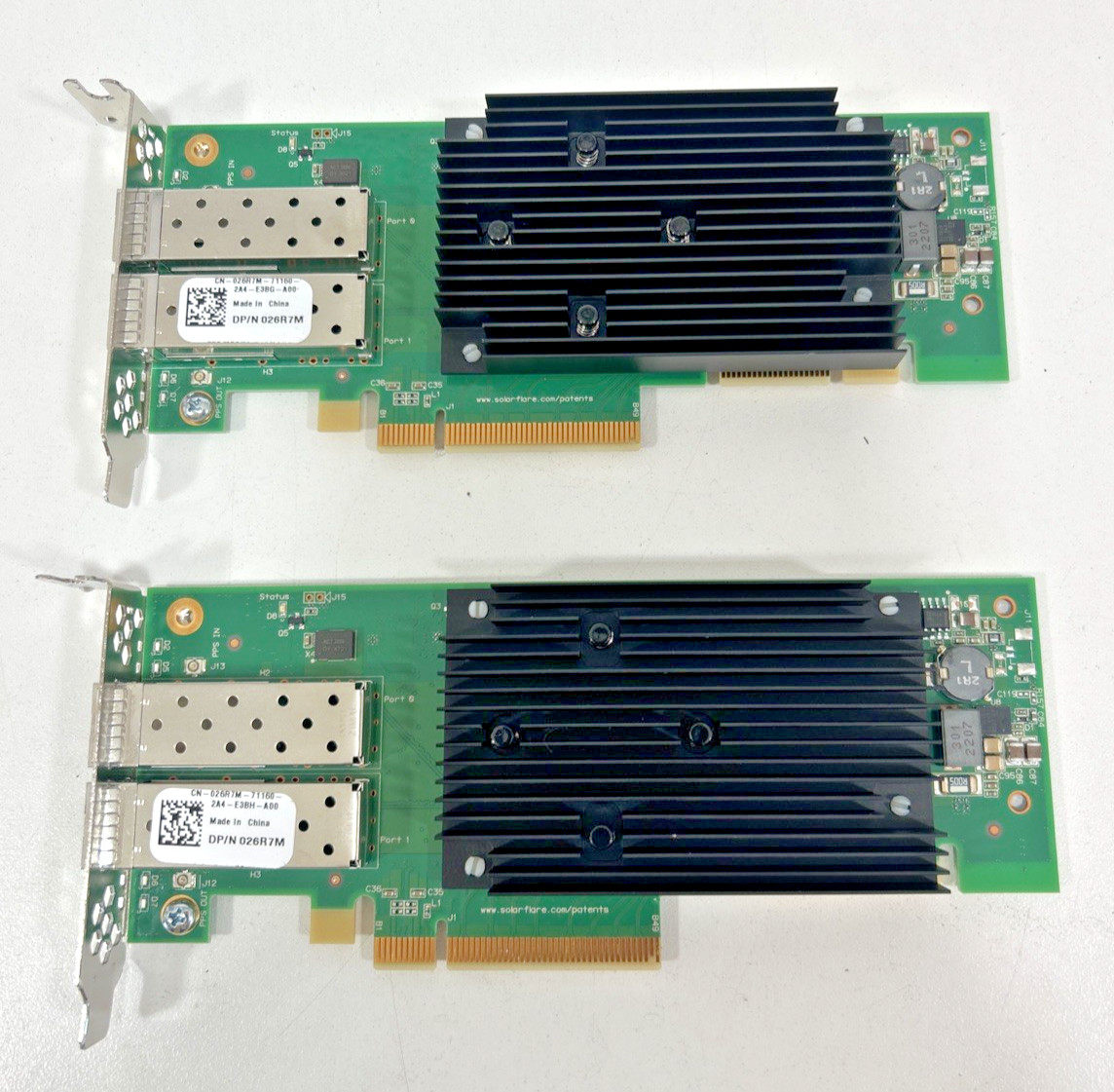 Lot of (2) Dell 026R7M Solarflare X2522-25G-Plus Server Adapters