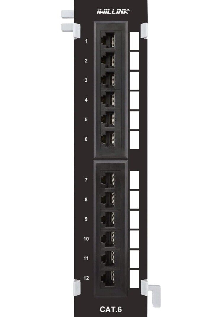 iwillink 12 Port Patch Panel Mini 12 Port Vertical Patch Panel with Wallmount...
