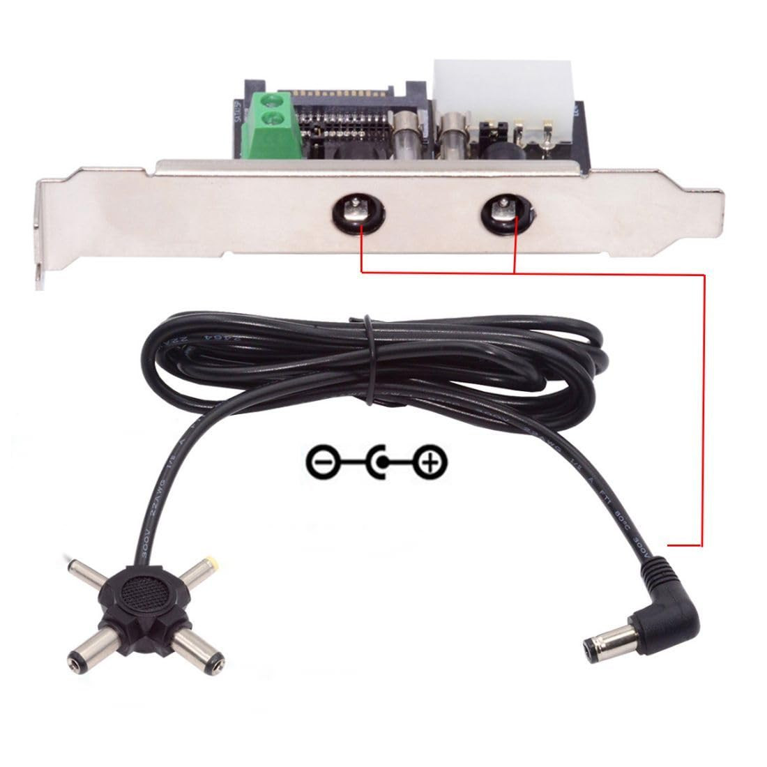 Motherboard SATA/IDE Power to DC 12V/5V Jumper Power Supply Adapter Converter wi