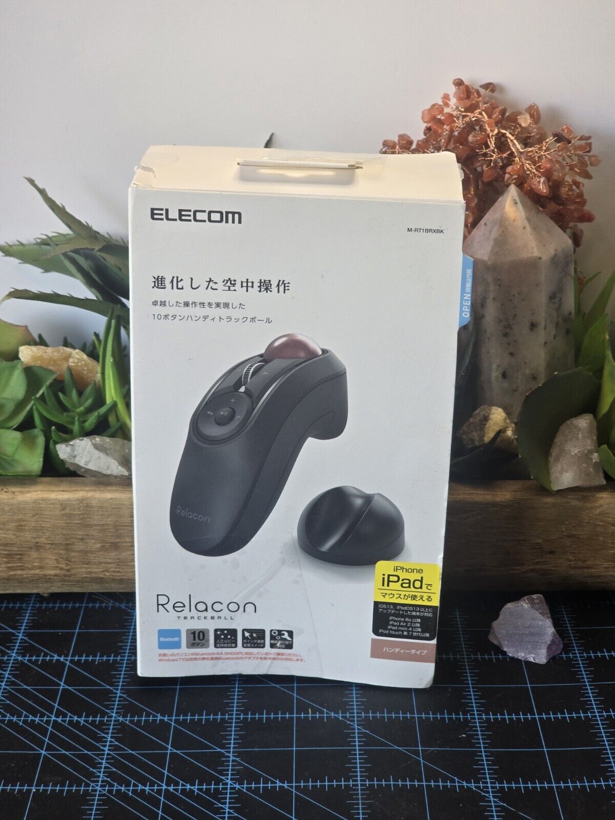 ELECOM Handheld Bluetooth Thumb-Operated Trackball Mouse 10-Button Function
