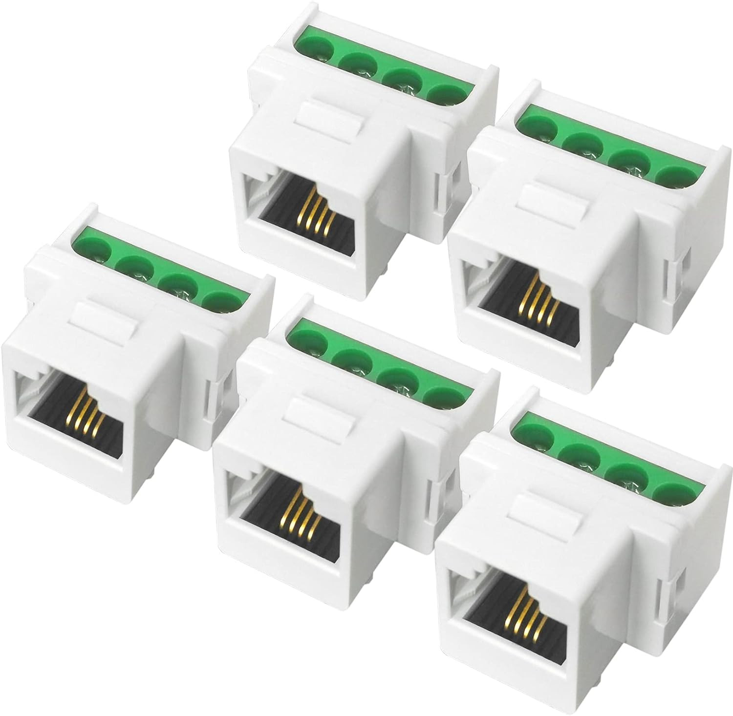 5Pack RJ11 Screw Jack CAT3 Telephone Keystone Jack with Screw Terminal on Breako