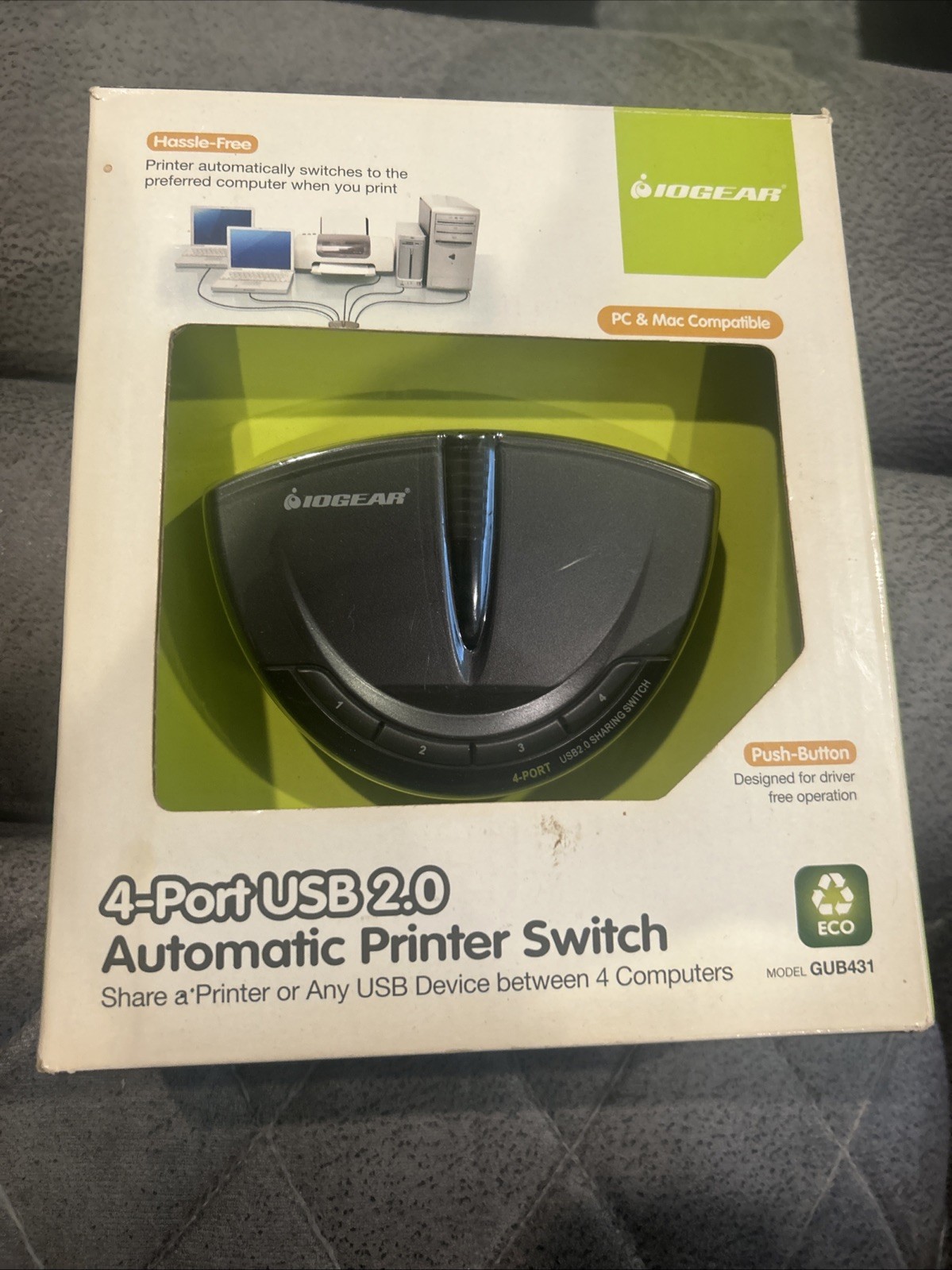 ATEN IOGear (GUB431) 4-Ports External USB peripheral sharing switch