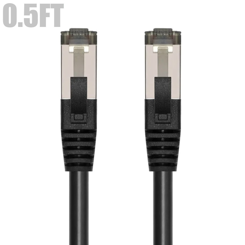 0.5FT 1FT 2FT 10FT 30FT CAT8 RJ45 Network LAN Ethernet S/FTP Cable 28AWG Black