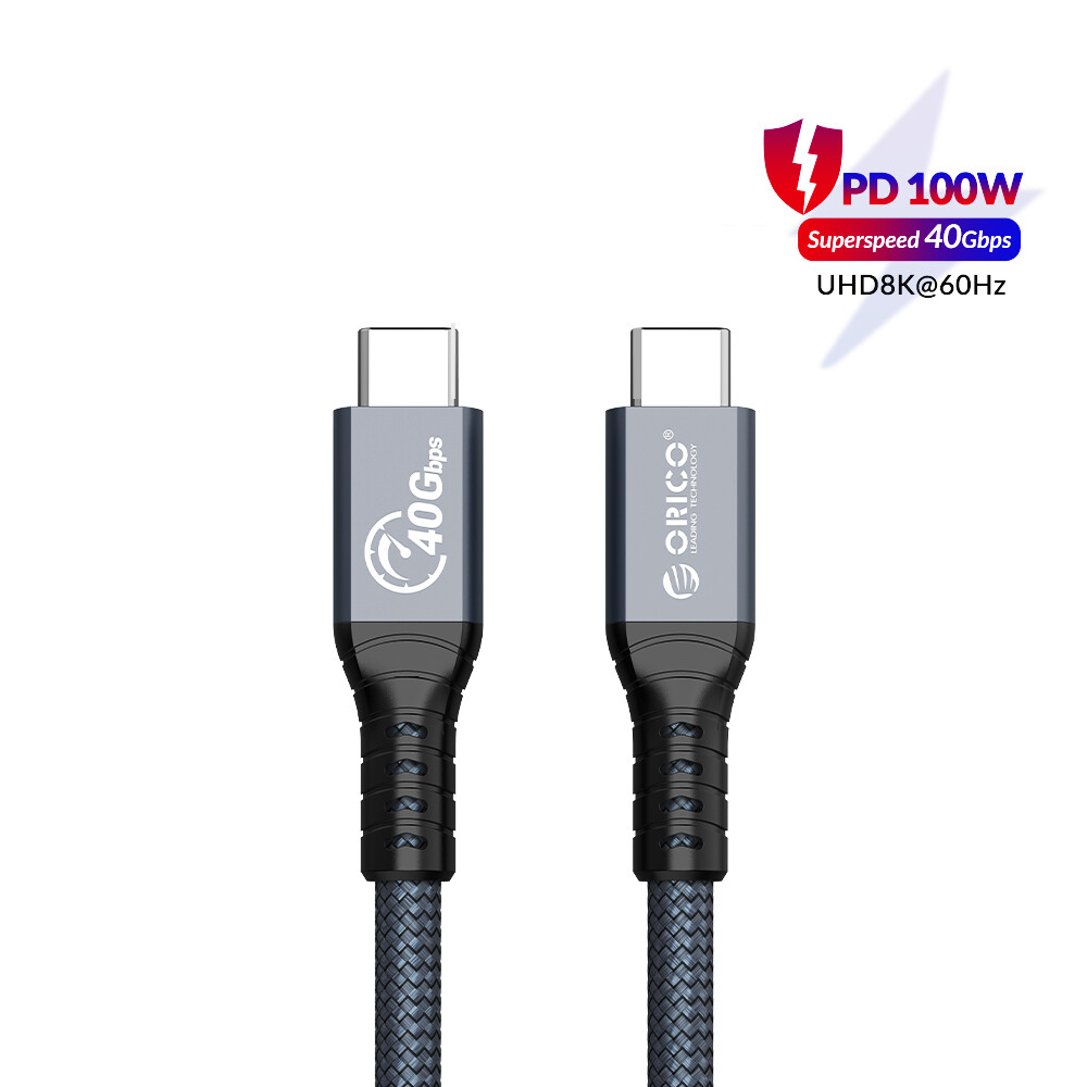 ORICO 40Gbps USB C to C Cable w/ 100W Charging 8K@60Hz Display Thunderbolt 4