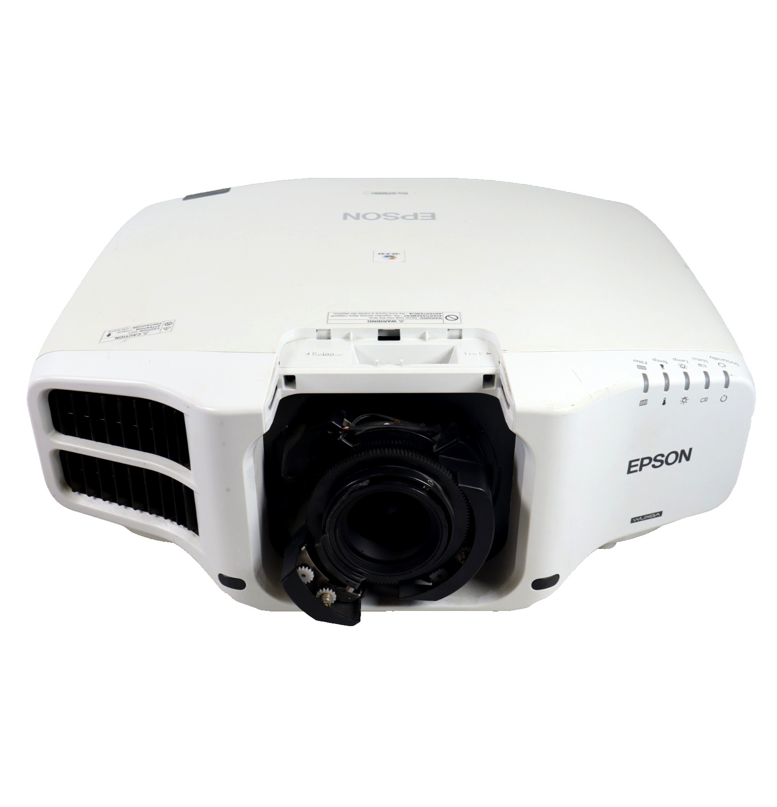 Epson Pro G7500U Projector WUXGA - Still Has Lens, Front is Damaged, Blue Circle