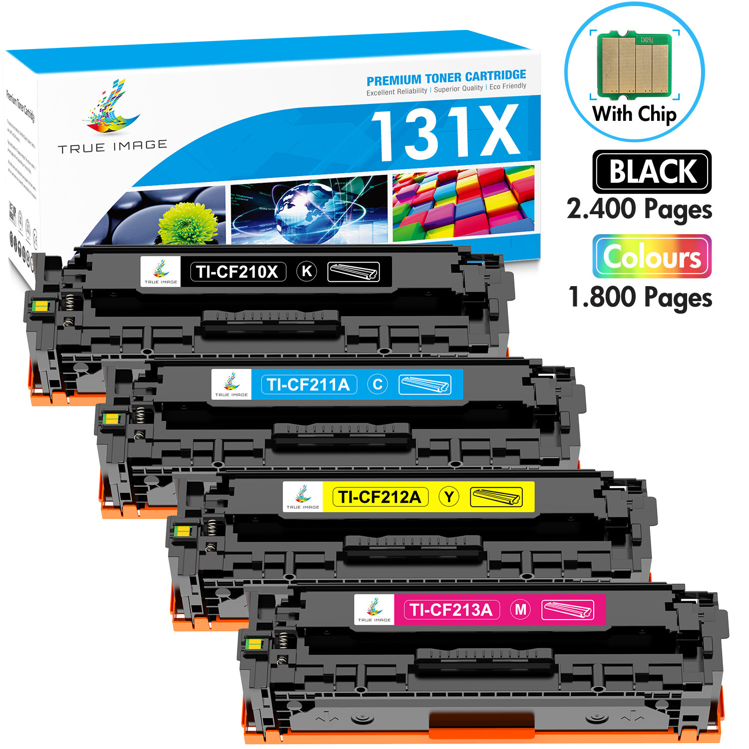 4PK CF210A Toner Cartridges For HP 131A/X LaserJet Pro 200 M251nw M276nw M251n